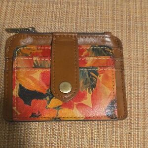 Patricia Nash Floral Leather Wallet - Brown and Orange
